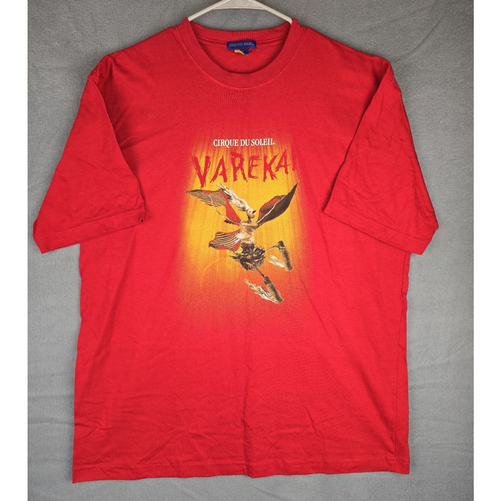 CIRQUE DU SOLEIL Vareka Live Show T-shirt Red Short Sleeve Shirt Large